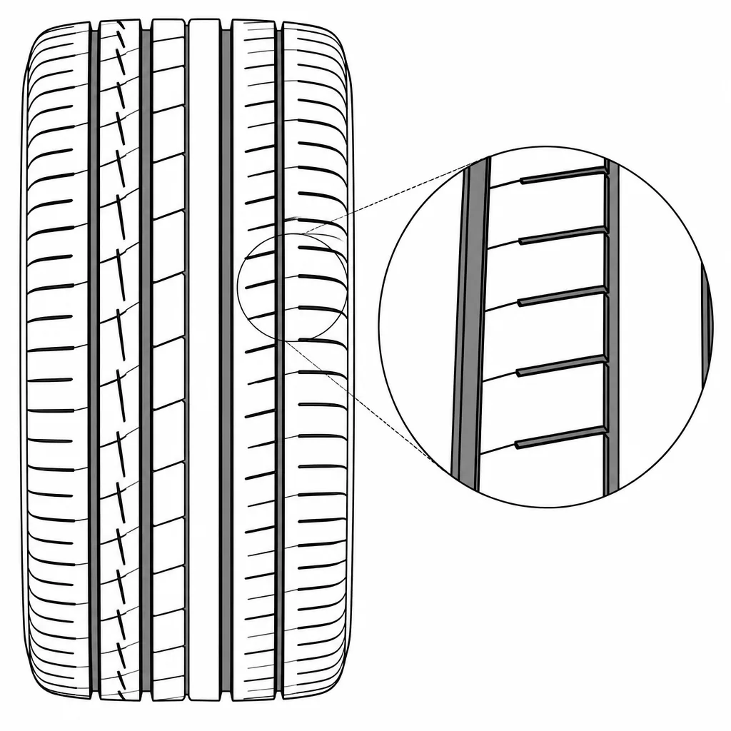Schéma illustratif : Lamellisation moyenne composée d’entailles courtes