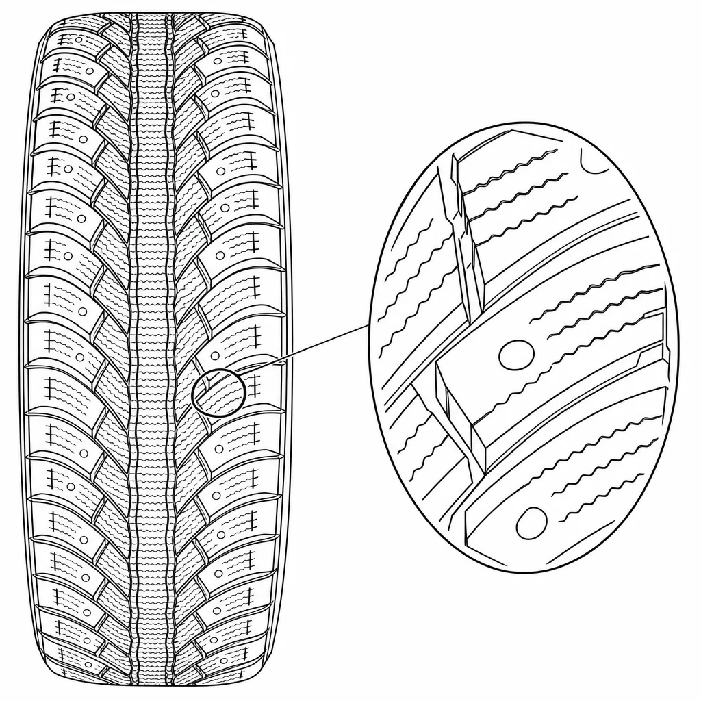 Schéma illustratif : Languettes étroites délimitées par les incisions rapprochées