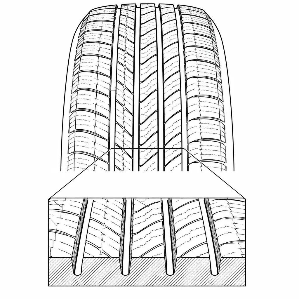 Schéma illustratif : Quatre canaux longitudinaux de section étroite