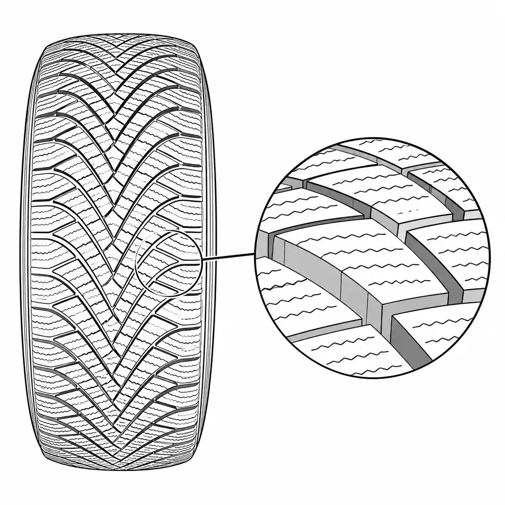 Schéma illustratif : Découpage fin des éléments de gomme