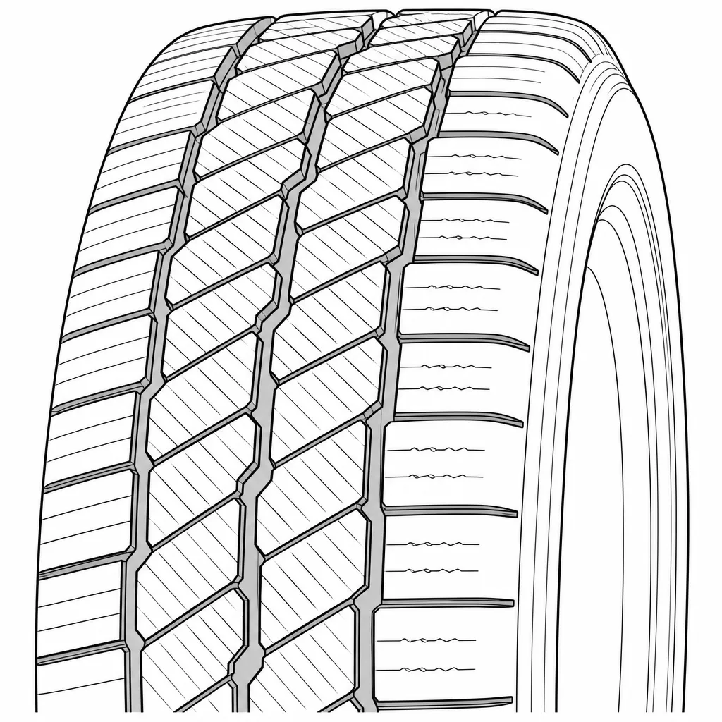 Schéma illustratif : Épaules à forte proportion de gomme, interrompues par des entailles courtes