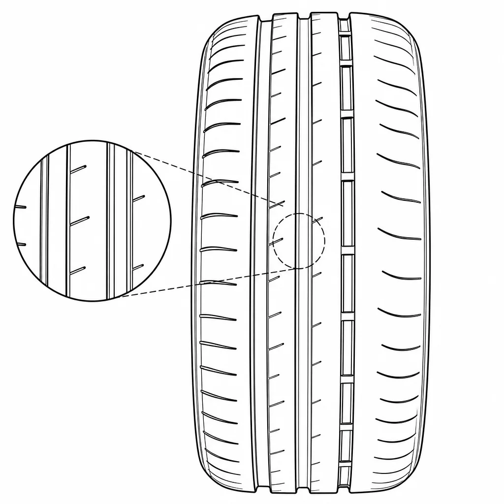 Schéma illustratif : Petites encoches régulières de la bande médiane