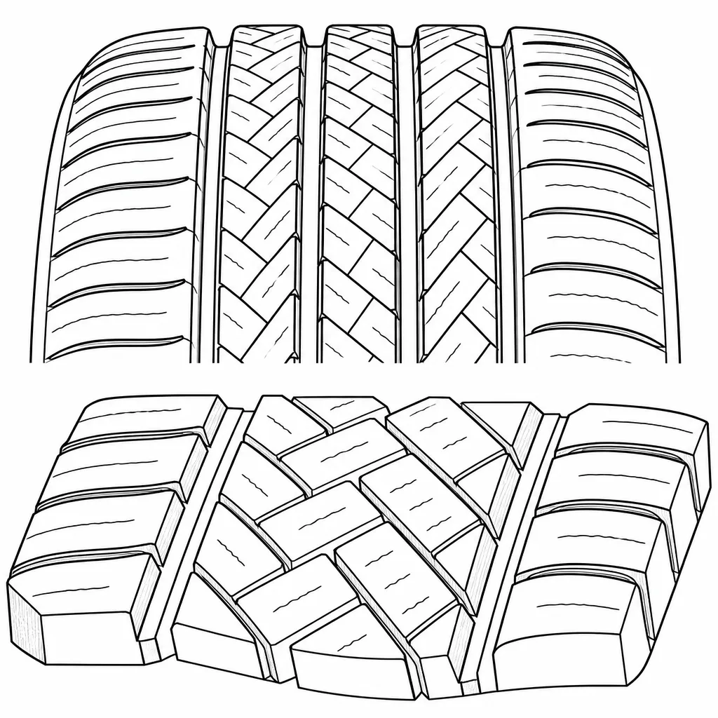 Schéma illustratif : Pavés centraux obliques imbriqués