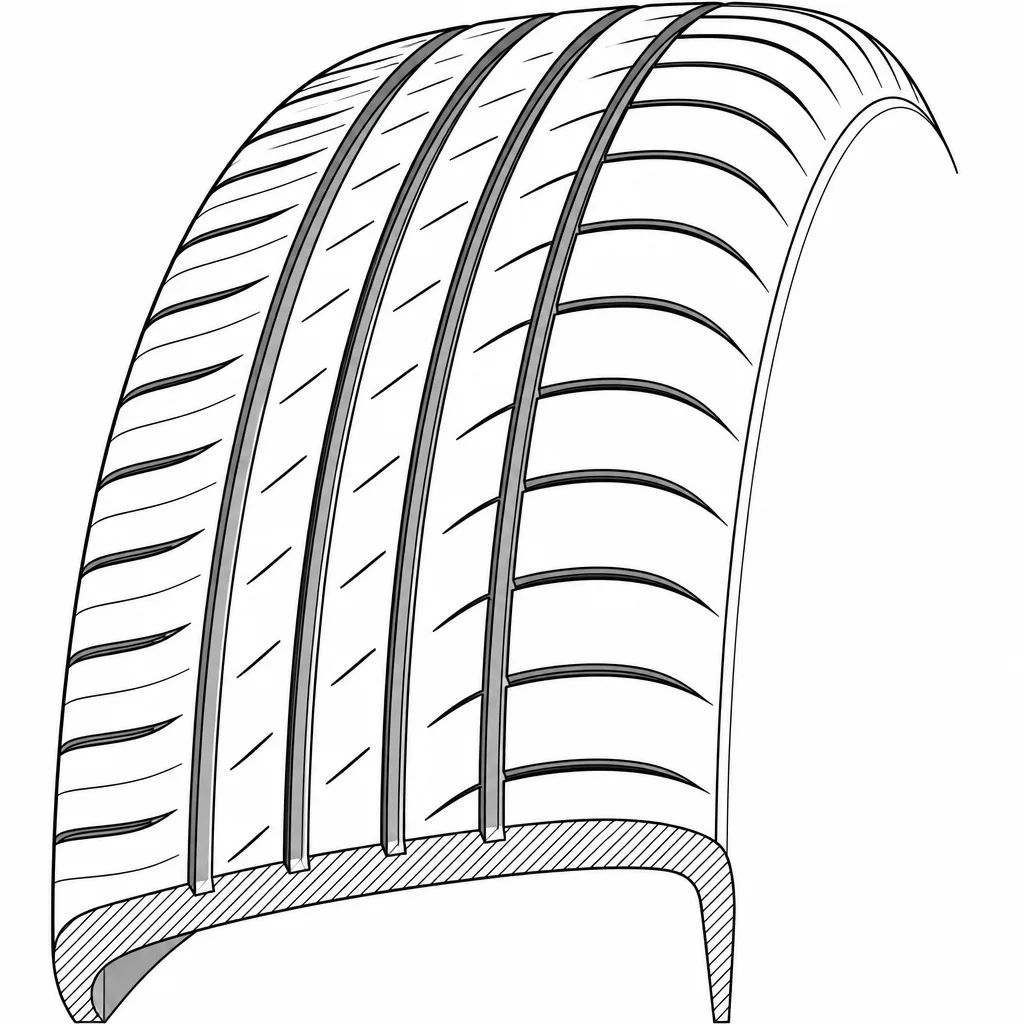 Schéma illustratif : Épaules composées d’éléments allongés séparés par des découpes rapprochées