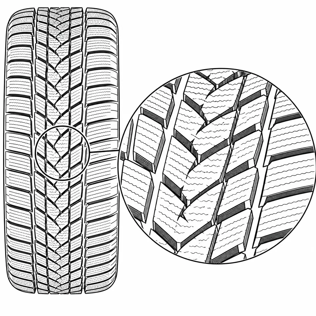 Schéma illustratif : Chemins de gomme centraux discontinus et orientés selon plusieurs axes