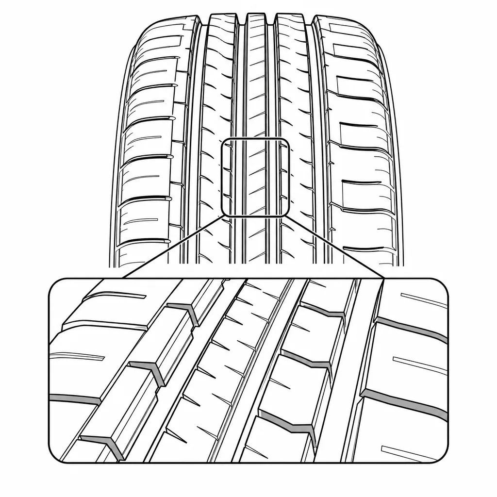 Schéma illustratif : Élément axial étroit