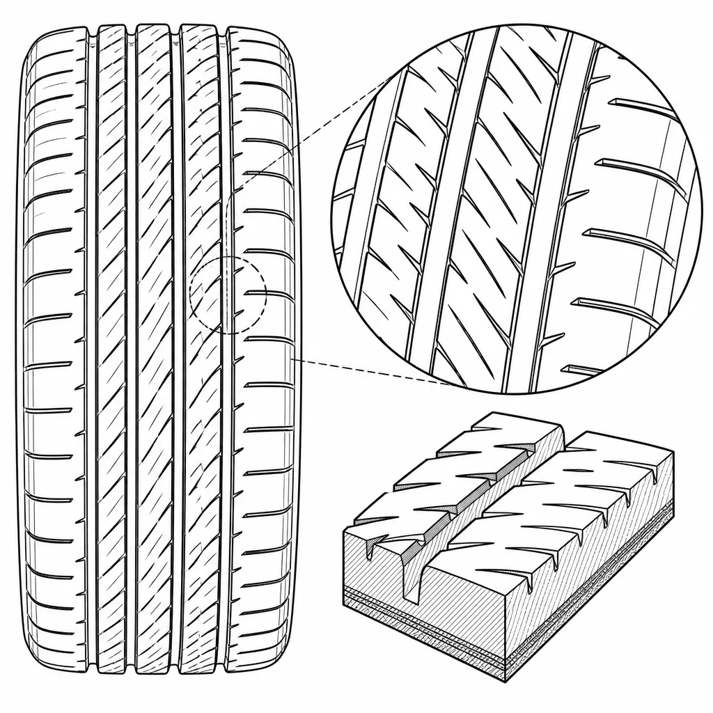 Schéma illustratif : Forte densité de découpes obliques sur des bandes et pavés de faible largeur