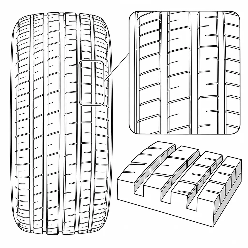 Schéma illustratif : Petits pavés rectangulaires disposés selon un pas régulier
