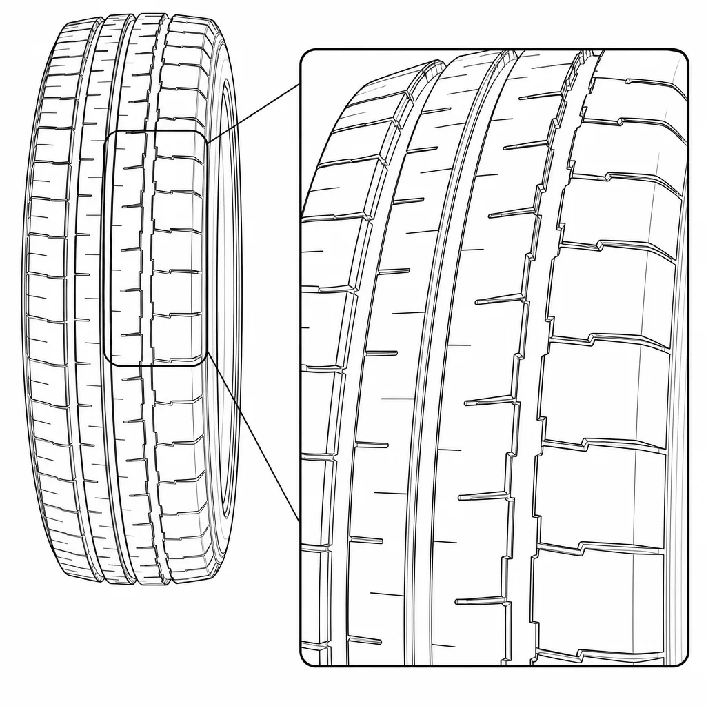 Schéma illustratif : Faible densité de lamelles sur les pavés intermédiaires