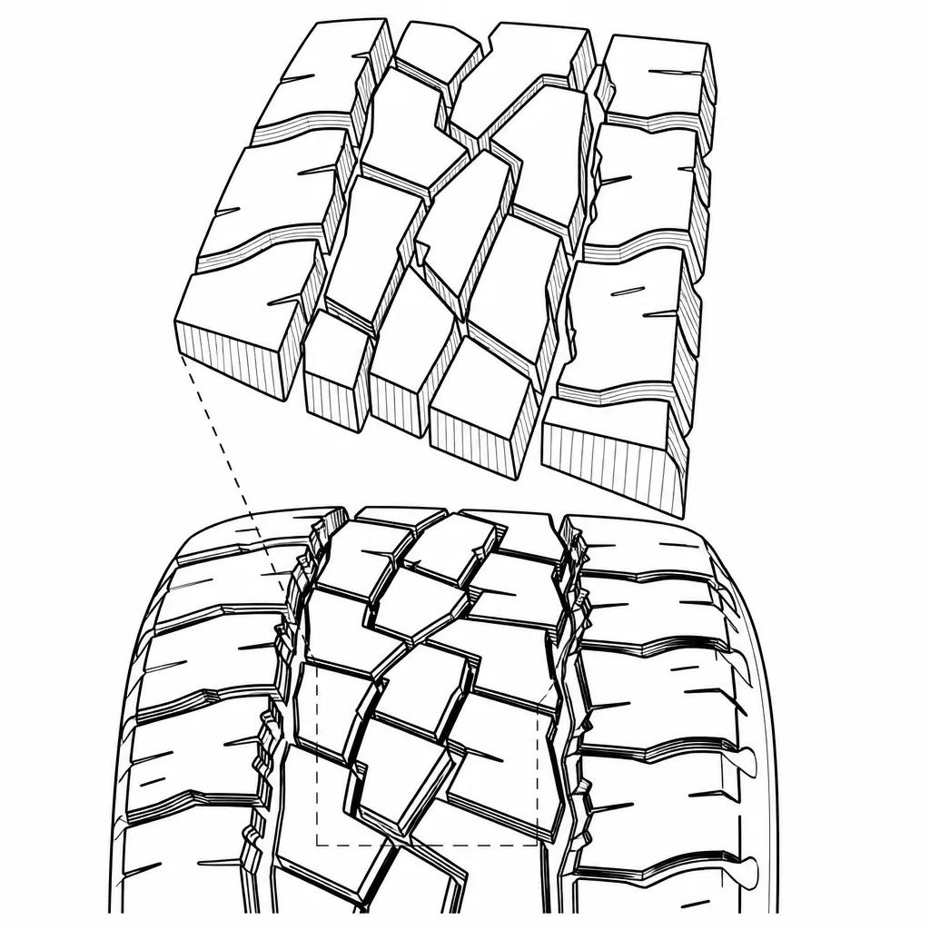 Schéma illustratif : Rangées décalées de polygones irréguliers