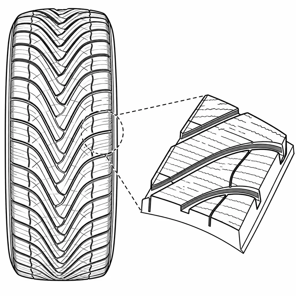 Schéma illustratif : Pavés allongés à grand axe oblique