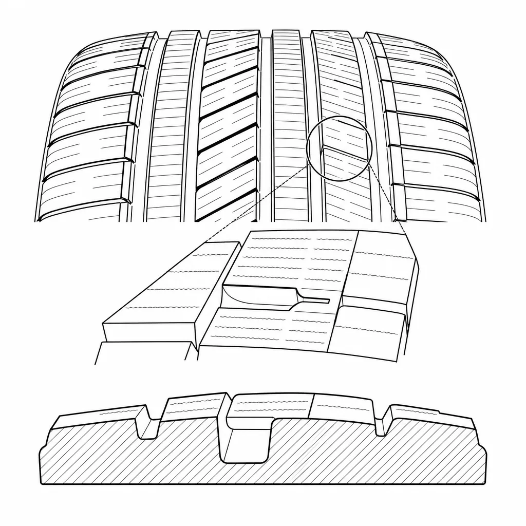 Schéma illustratif : Différence de taux de gomme entre les deux côtés