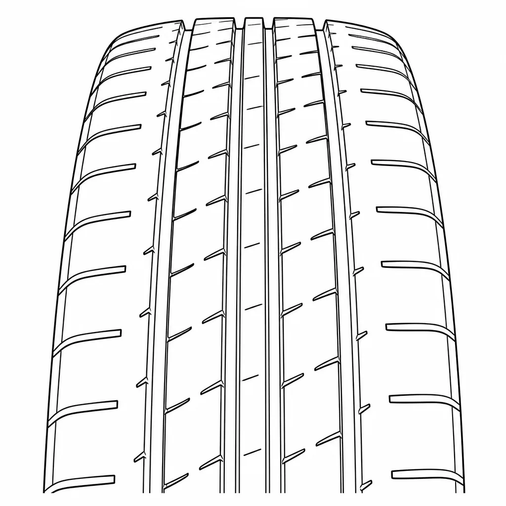 Schéma illustratif : Répartition approximativement symétrique des volumes de gomme de part et d’autre du centre