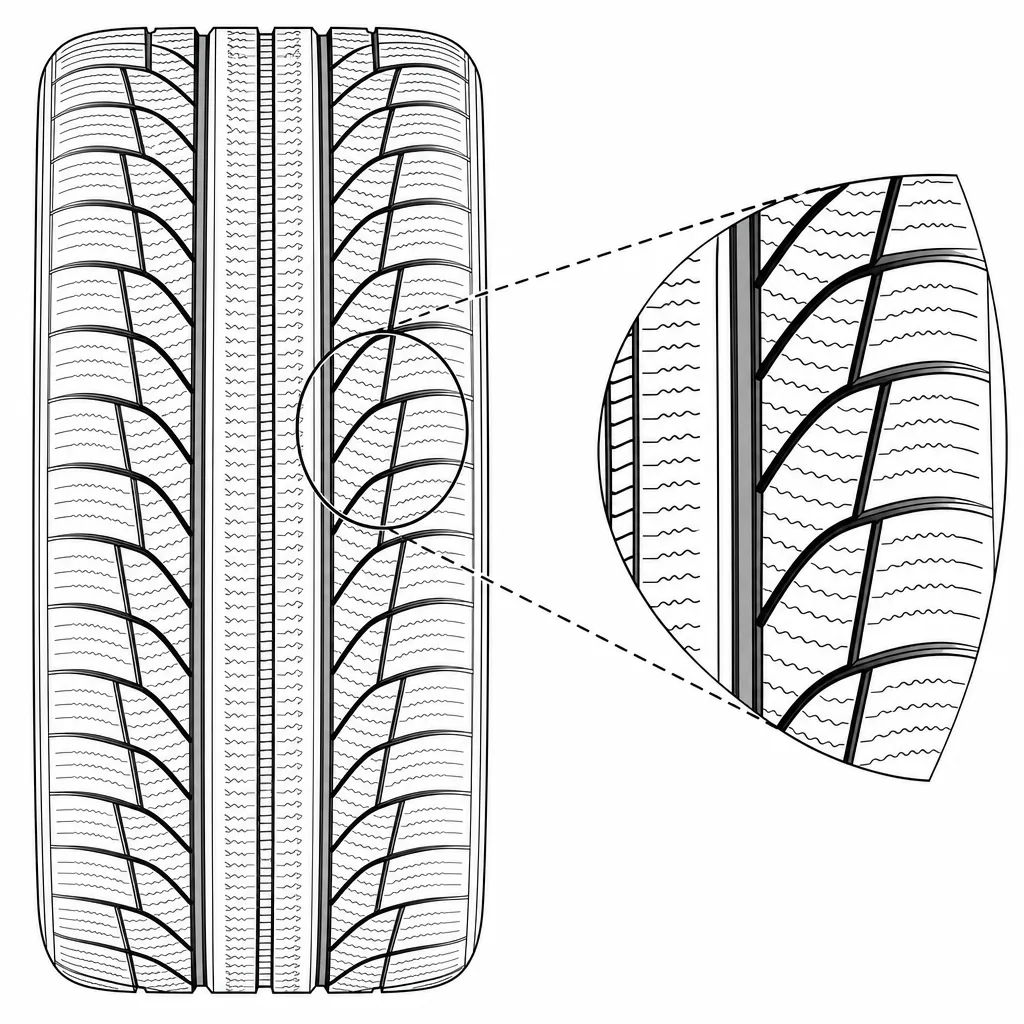 Schéma illustratif : Blocs intermédiaires inclinés disposés symétriquement en chevrons
