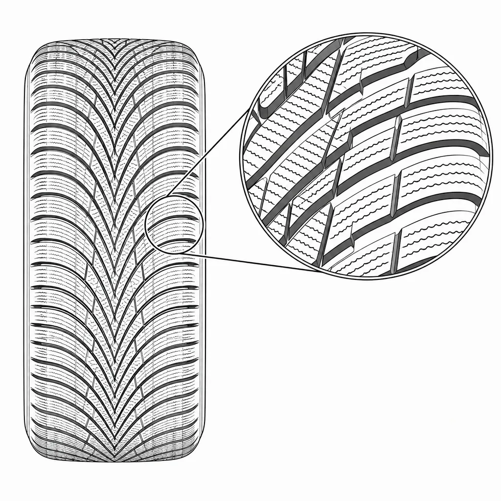 Schéma illustratif : Ligaments de gomme séparés par les lamelles courtes