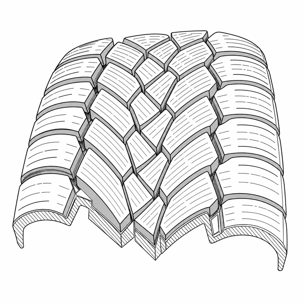 Schéma illustratif : Imbrication des pavés polygonaux médians