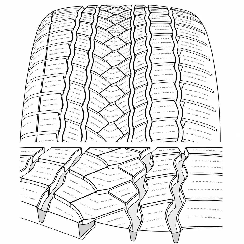 Schéma illustratif : Quatre volumes longitudinaux sinueux reliés à de multiples cavités obliques