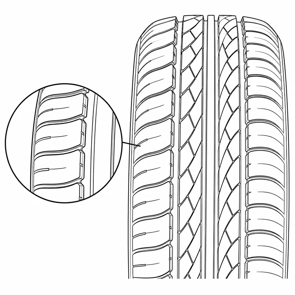 Schéma illustratif : Ponts de gomme relativement importants dans les pavés d’épaule