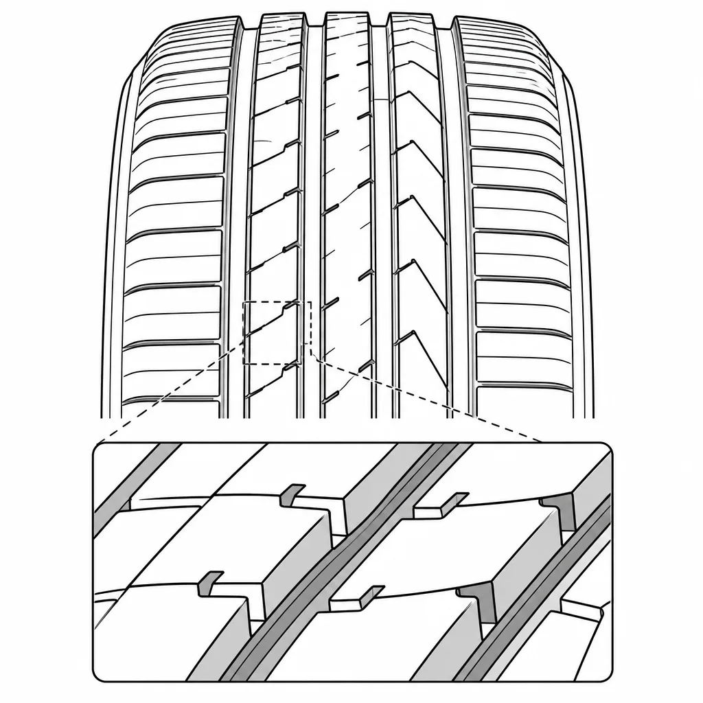Schéma illustratif : Encoches pratiquées dans les blocs intermédiaires