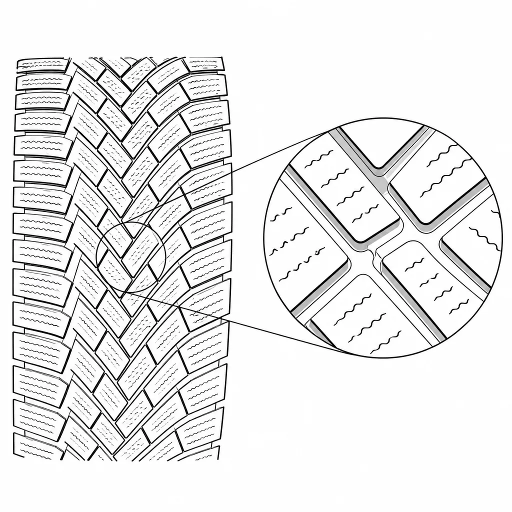 Schéma illustratif : Intersections entre canaux longitudinaux ondulés et passages diagonaux