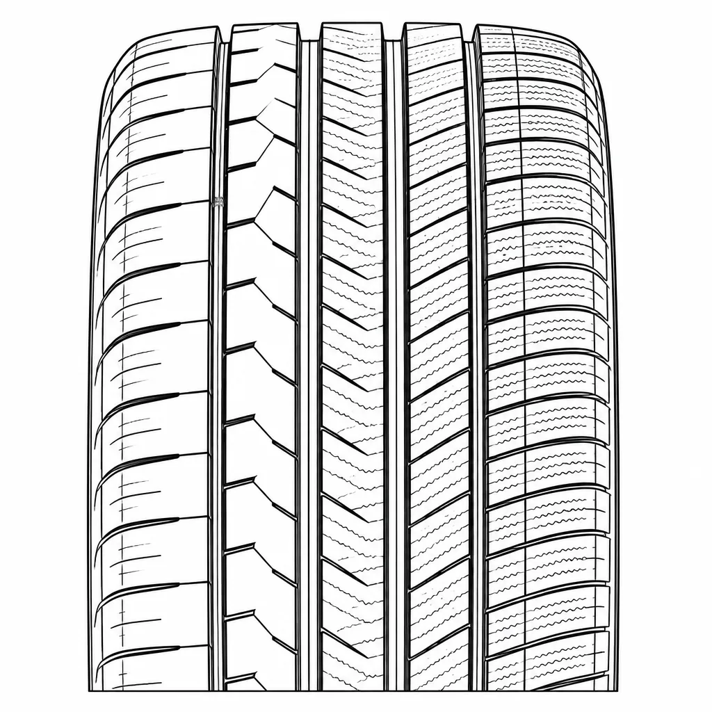 profil routier asymétrique à quatre rainures et pavés fortement lamellisés