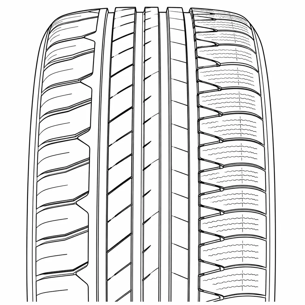 profil routier asymétrique mixte à nervures et pavés longitudinaux