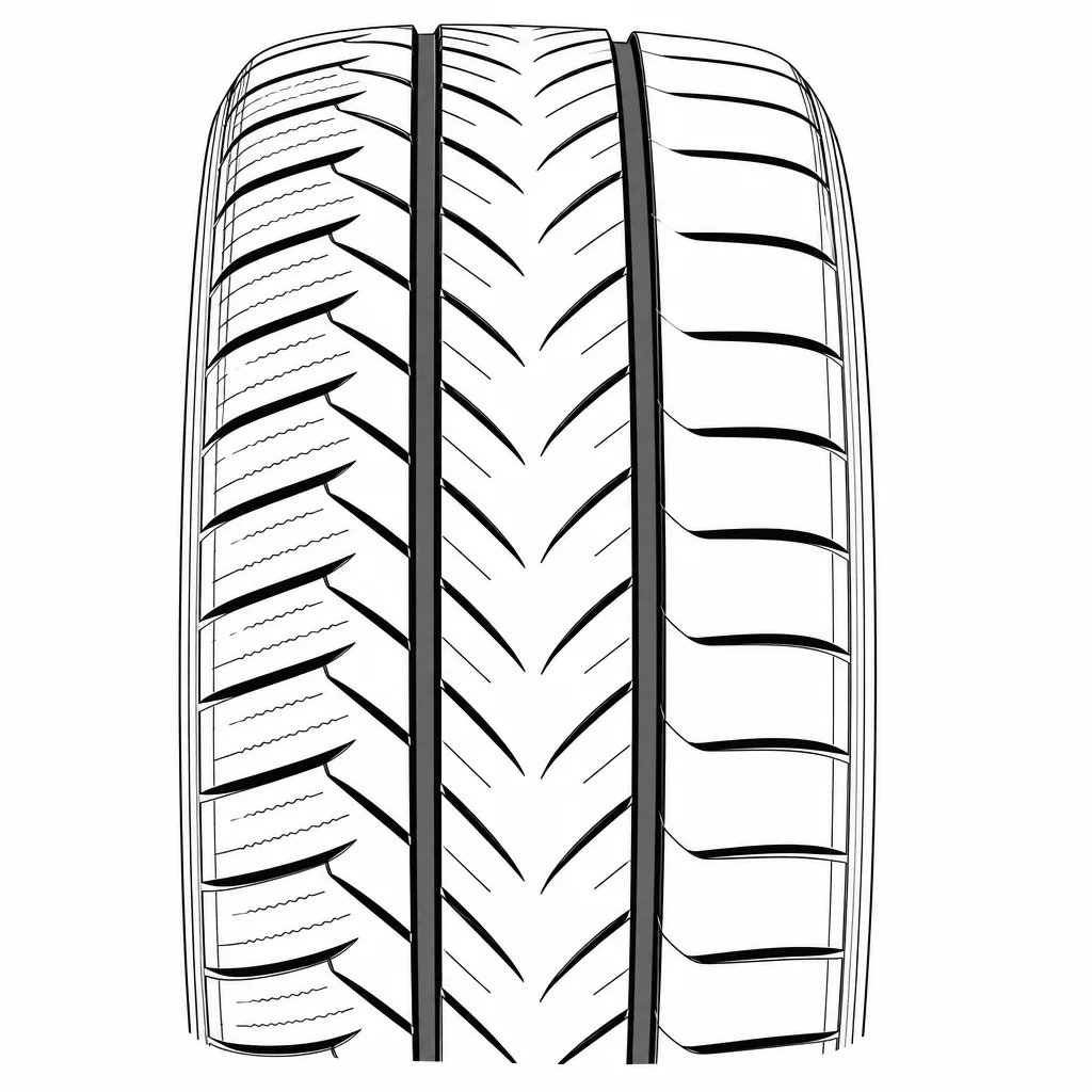profil routier directionnel semi-slick à deux rainures, chevrons moyennement lamellisés, épaules différenciées