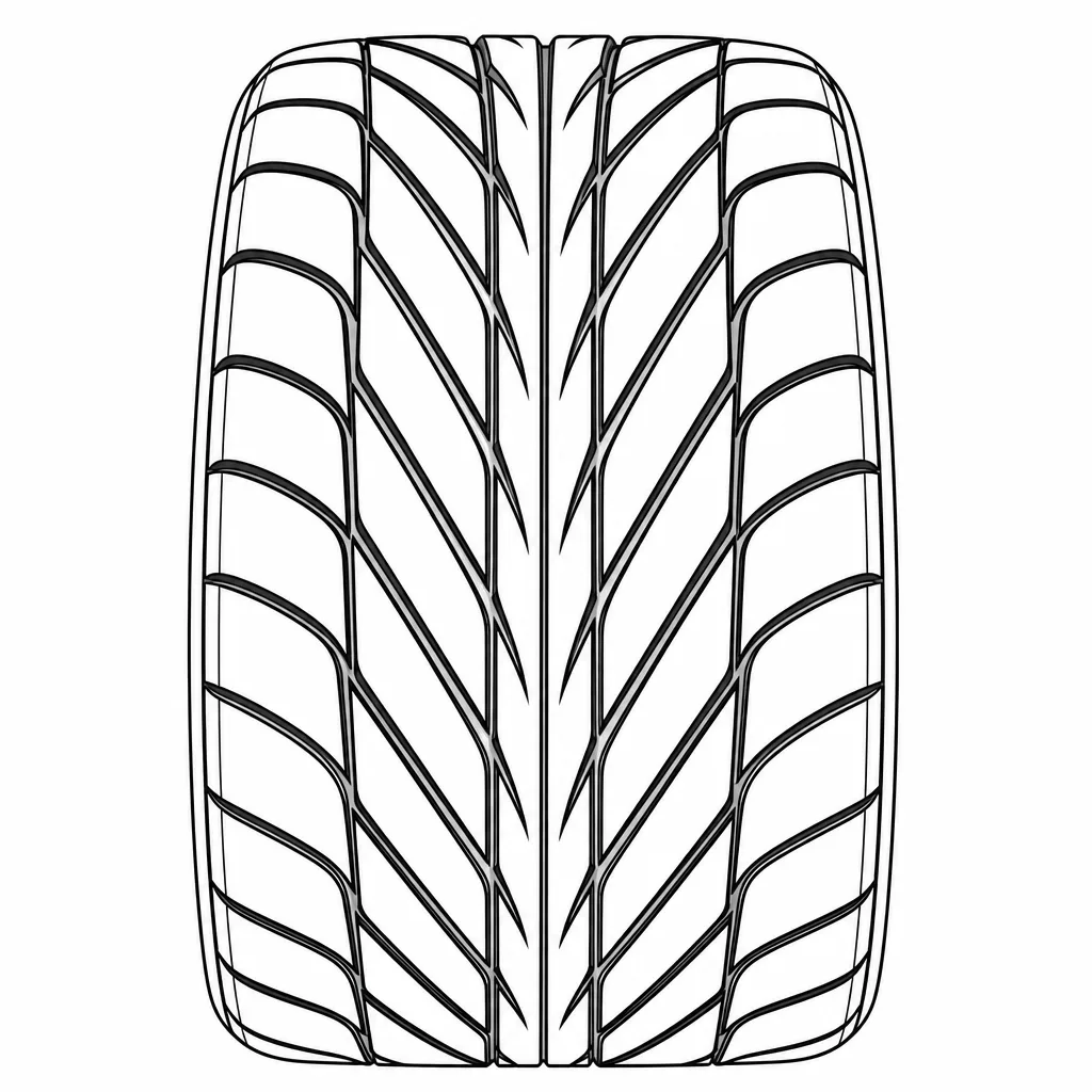 profil routier directionnel semi-slick à nervures en chevrons non lamellisées