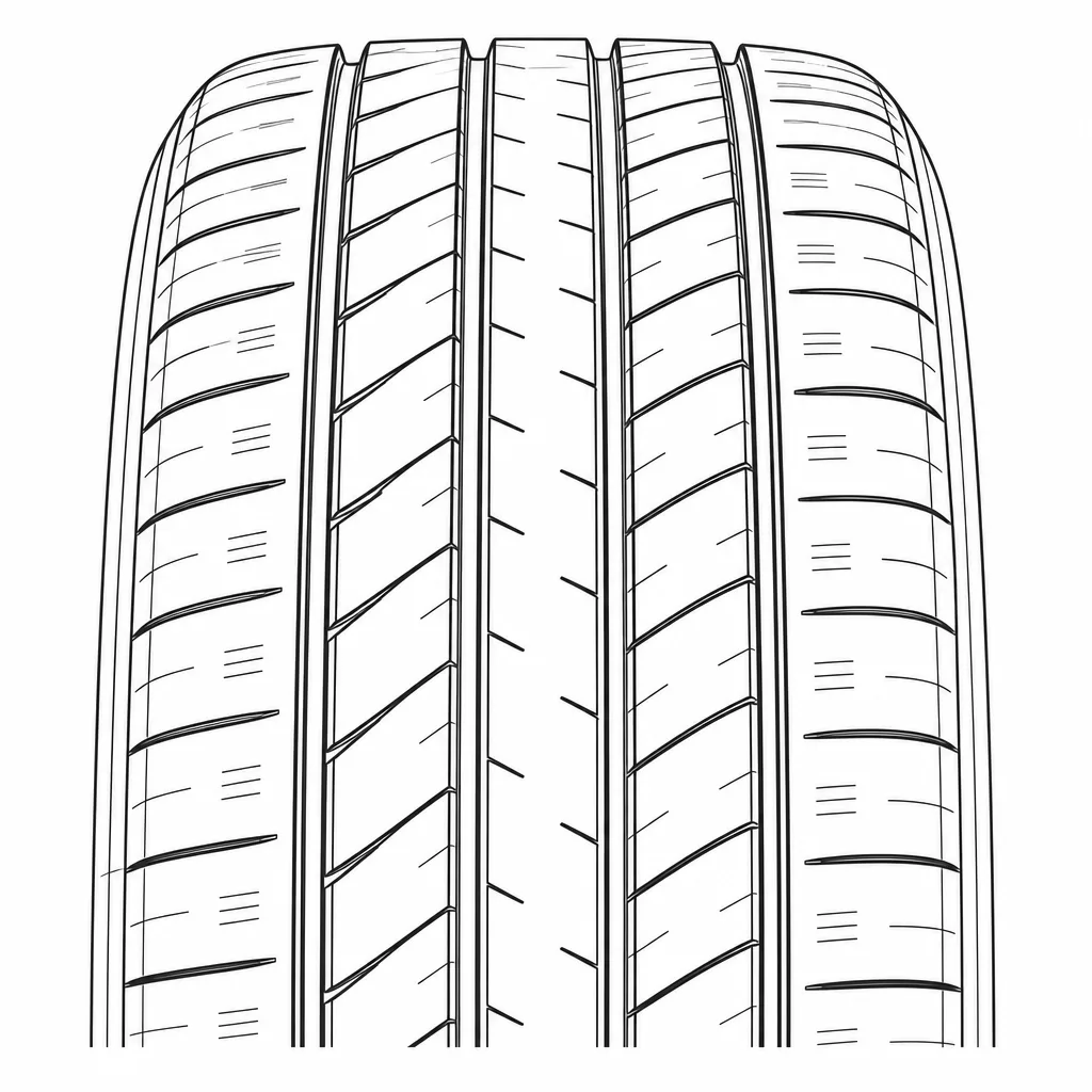 profil routier été symétrique mixte à quatre rainures, nervure centrale et pavés faiblement lamellisés