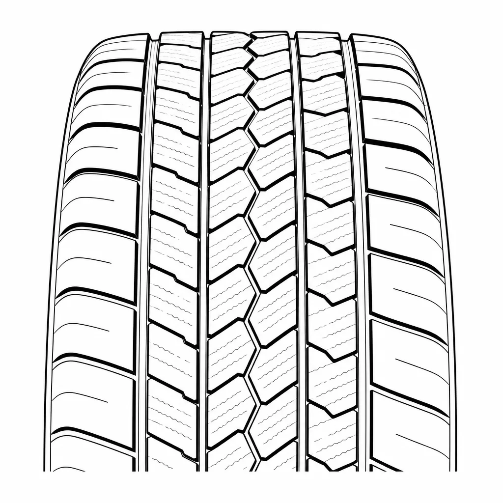 profil routier symétrique à bandes zigzag faiblement lamellisées