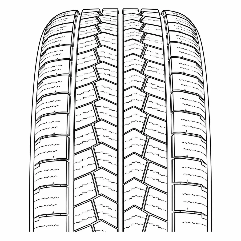 profil routier symétrique à petits blocs zigzag faiblement lamellisés