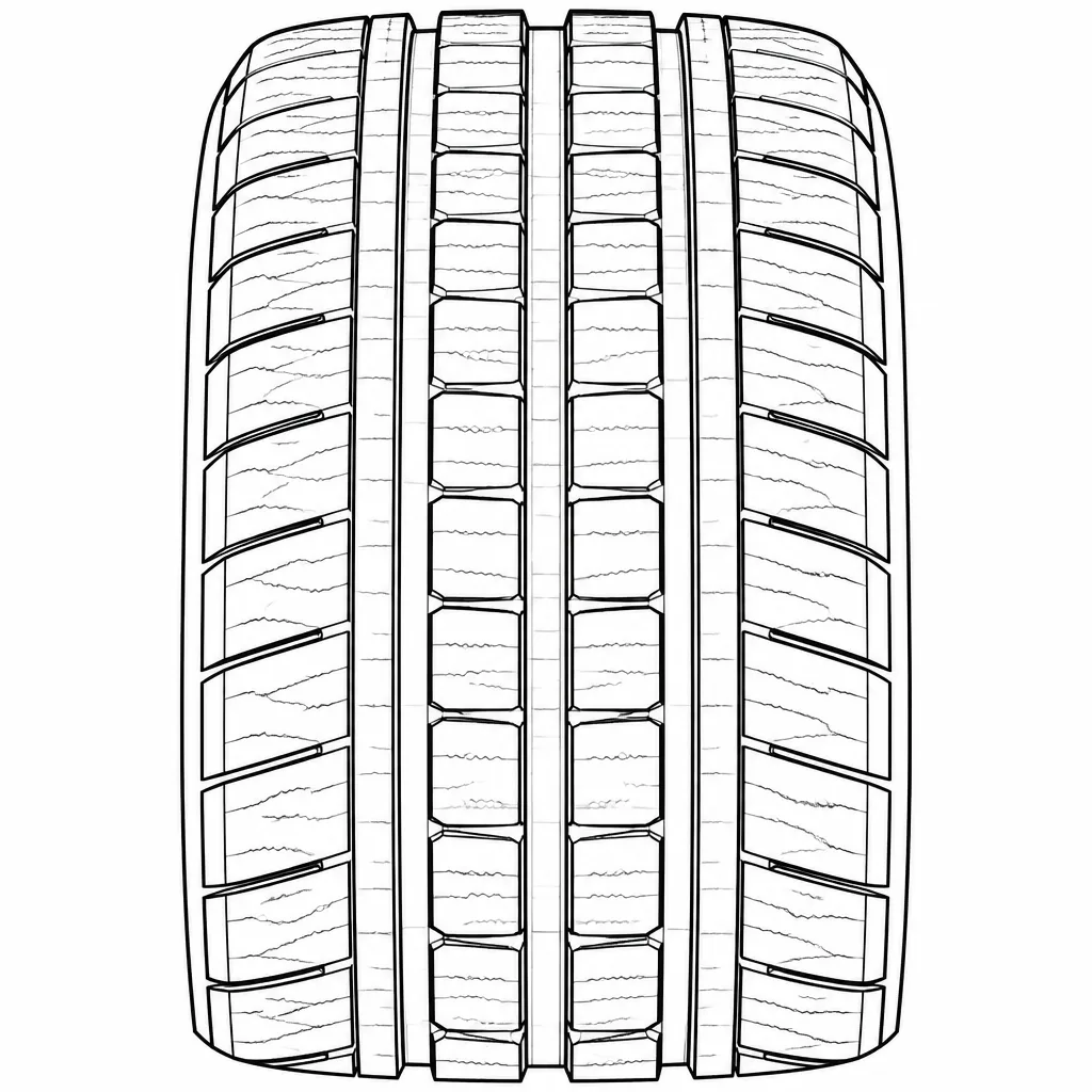 profil routier symétrique à quatre rainures et pavés longitudinaux moyennement lamellisés