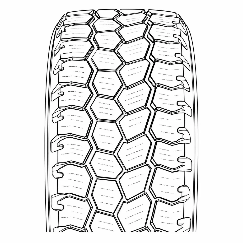 profil symétrique à pavés polygonaux décalés, épaules crénelées ouvertes