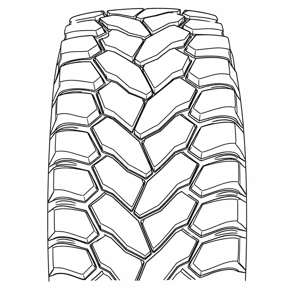 profil tout-terrain directionnel à grands blocs en chevrons non lamellisés, épaules ouvertes