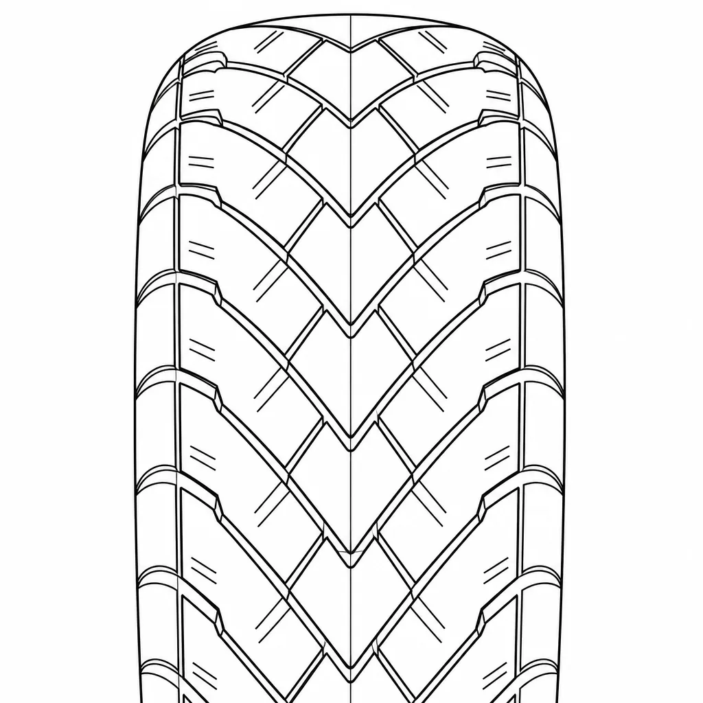 profil routier directionnel à pavés en chevrons faiblement lamellisés