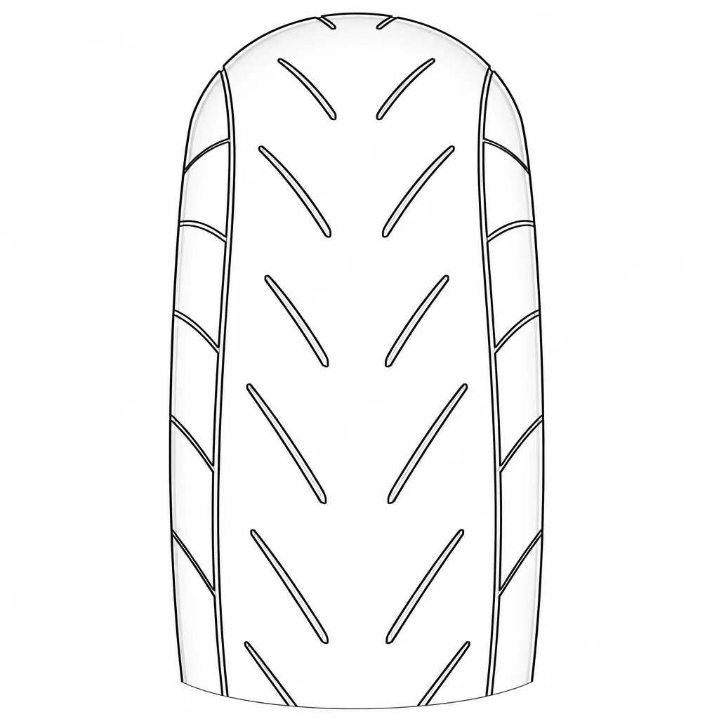 profil routier symétrique semi-slick non lamellisé à entailles obliques