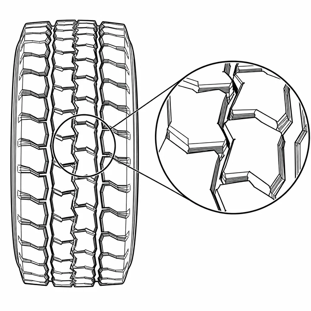 Schéma illustratif : Contours polygonaux et séparations en zigzag