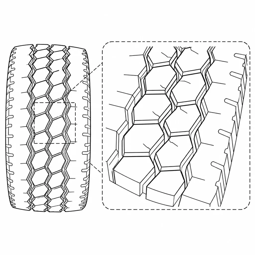 Schéma illustratif : Pavés polygonaux disposés en rangées décalées