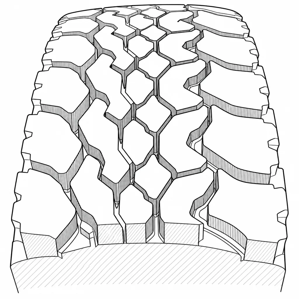 Schéma illustratif : Rapport vide-gomme élevé entre les rangées centrales