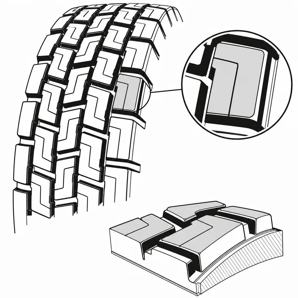 Schéma illustratif : Grandes surfaces de gomme non interrompues à l’intérieur des pavés