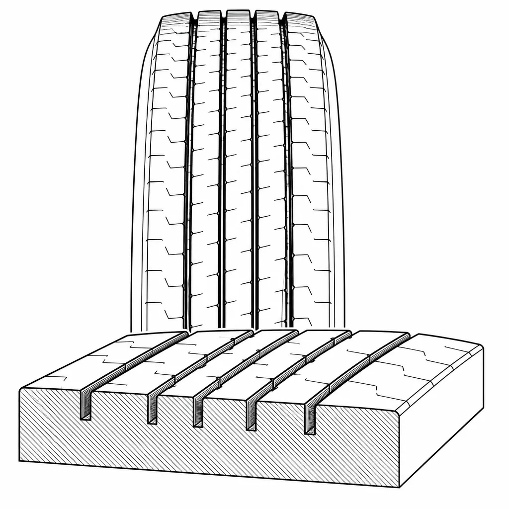 Schéma illustratif : Rapport plein/creux élevé et surface de gomme peu morcelée