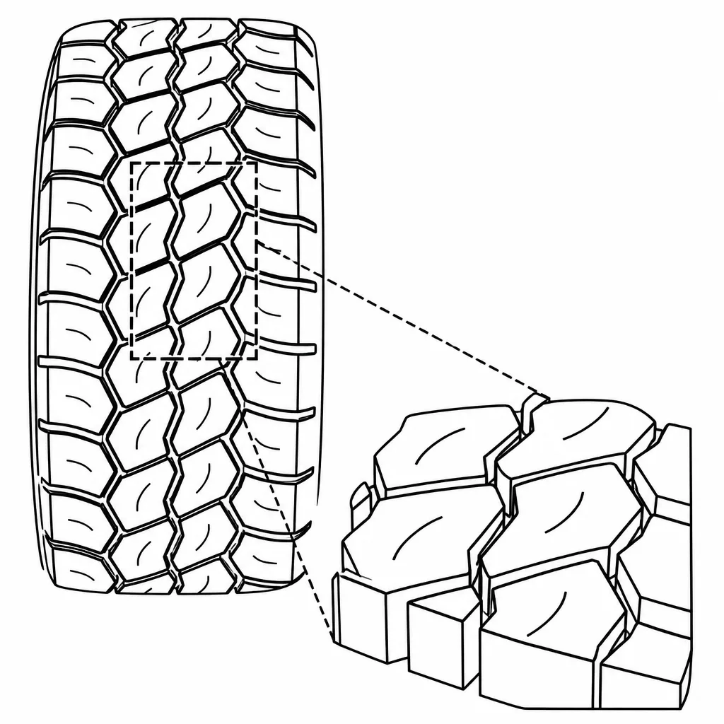 Schéma illustratif : Blocs centraux polygonaux imbriqués