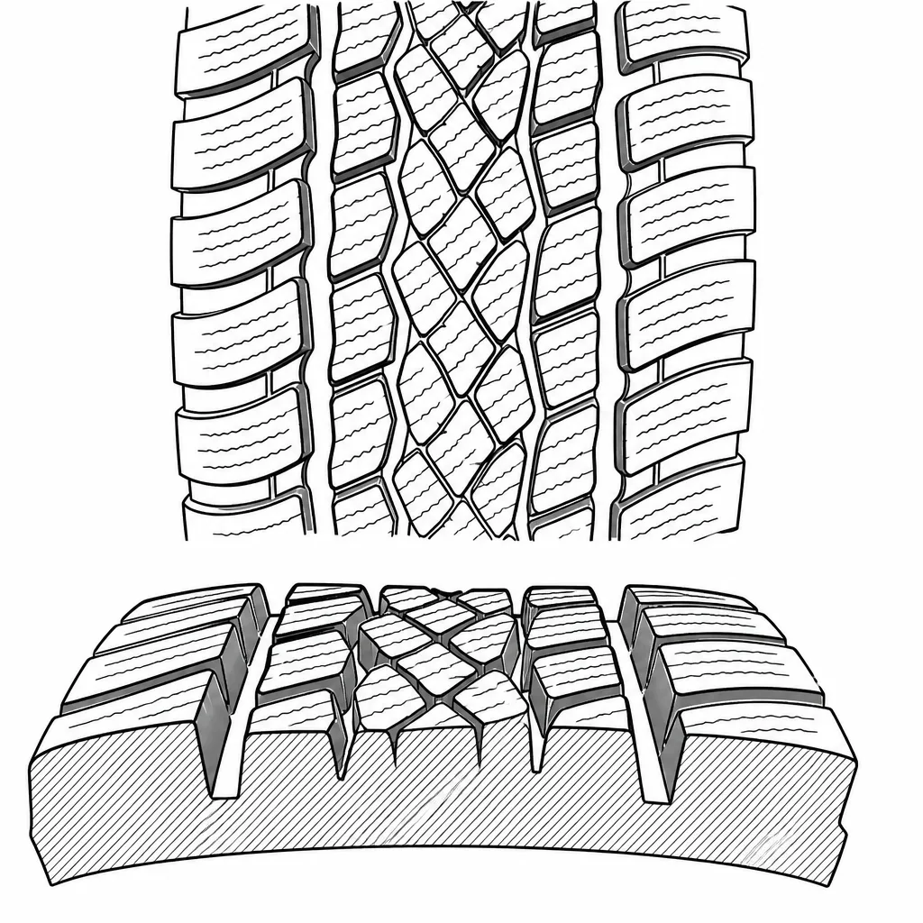 Schéma illustratif : Différence de volume entre petits blocs centraux et pavés d’épaule massifs