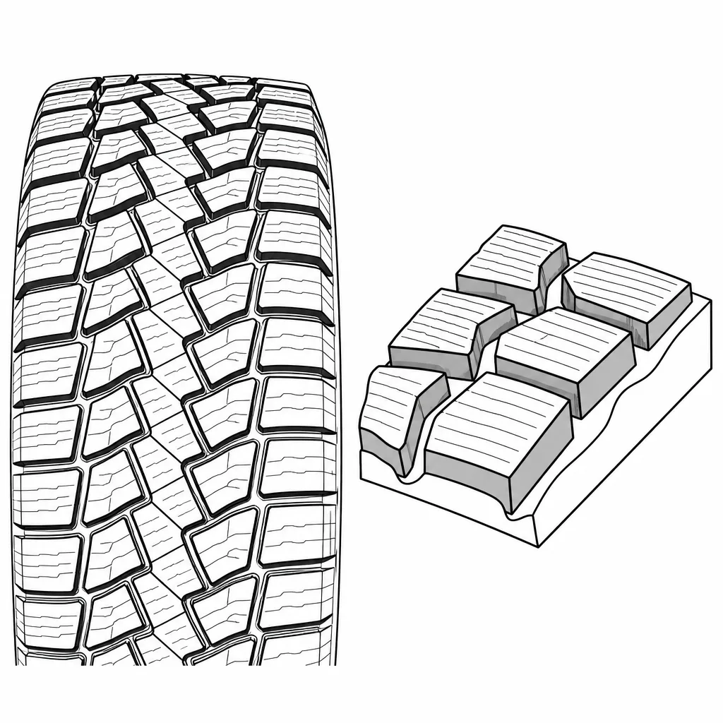 Schéma illustratif : Rapport creux-gomme élevé entre les rangées de blocs