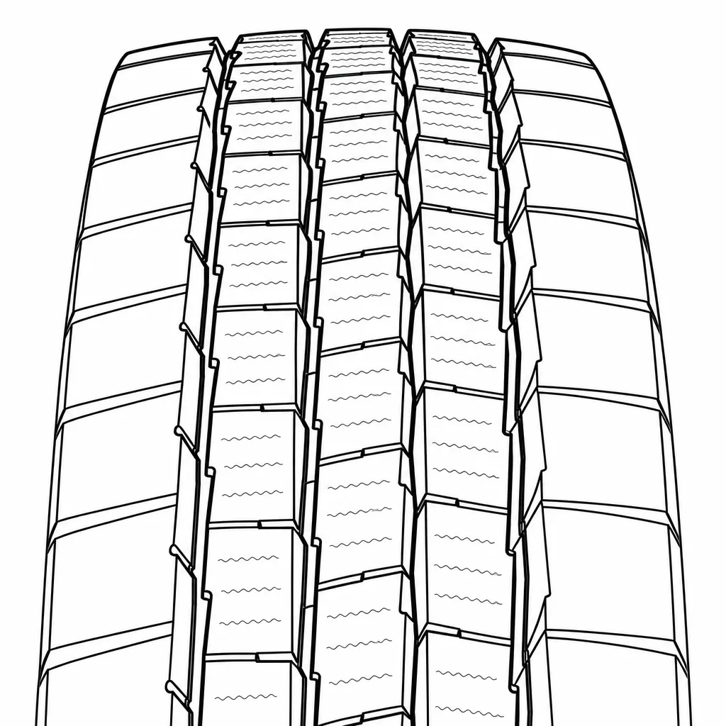 Schéma illustratif : Cinq files étroites de pavés sans large bande centrale monolithique
