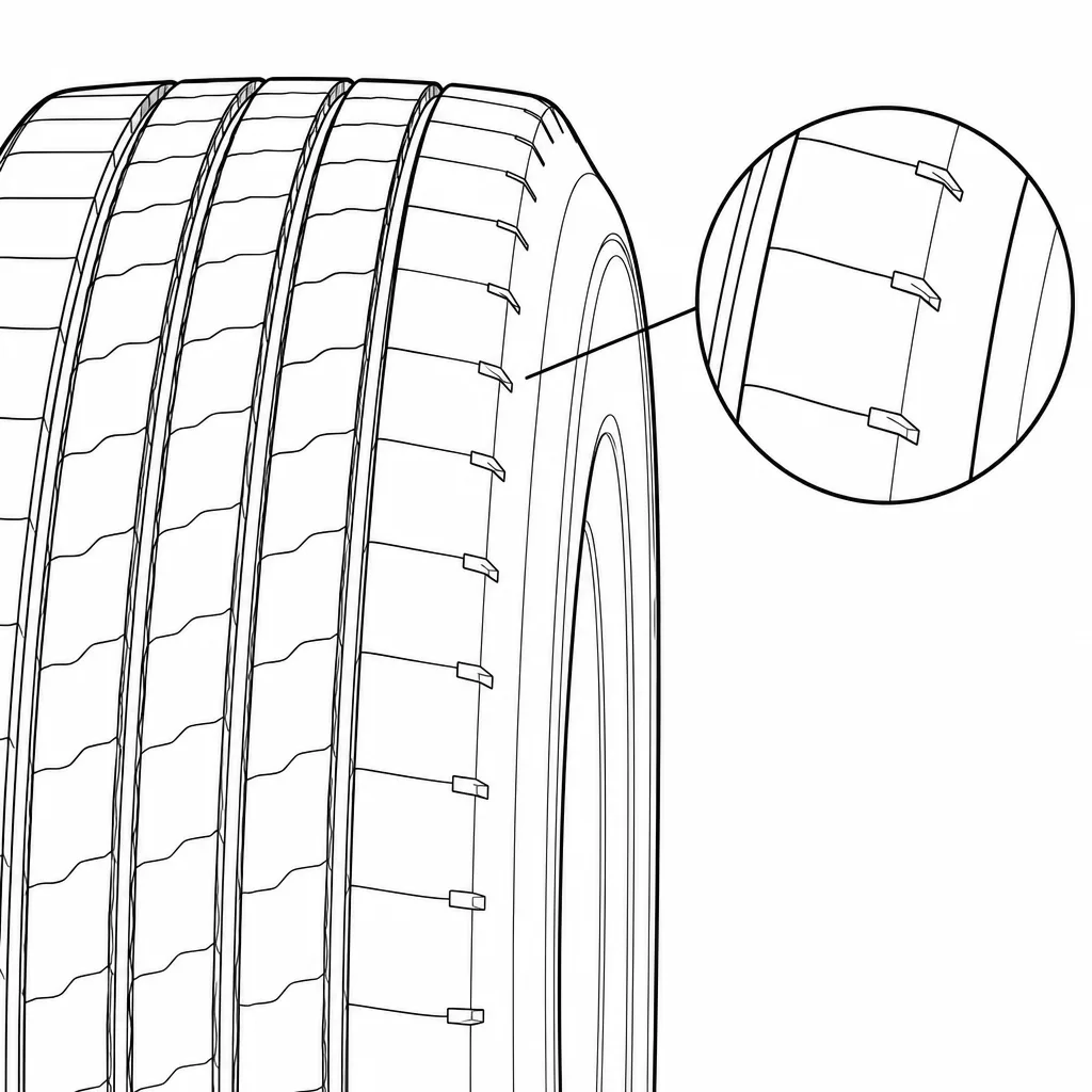 Schéma illustratif : Épaules semi-continues à petites découpes régulières