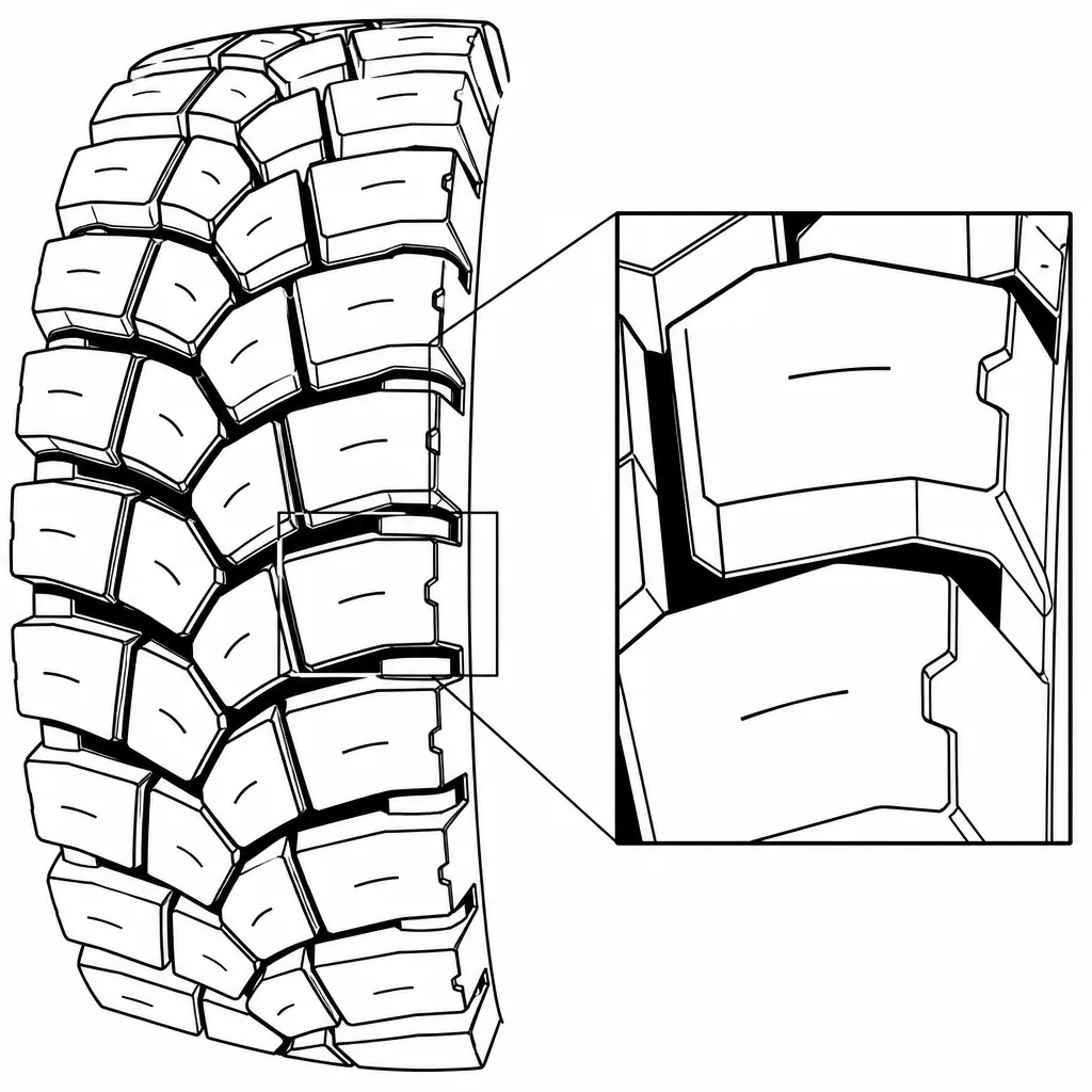 Schéma illustratif : Gros pavés polygonaux faiblement lamellisés