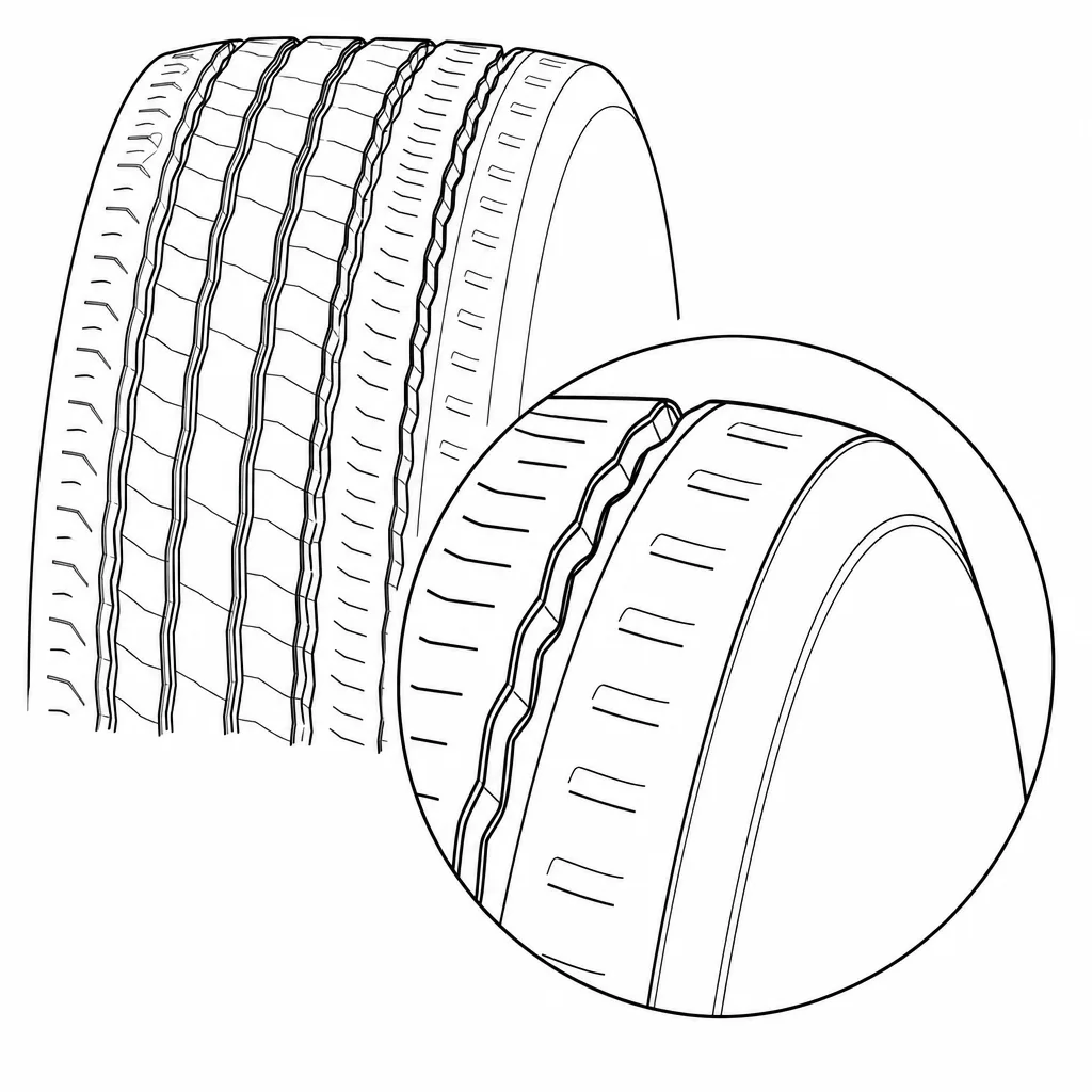 Schéma illustratif : Épaules continues à contour arrondi