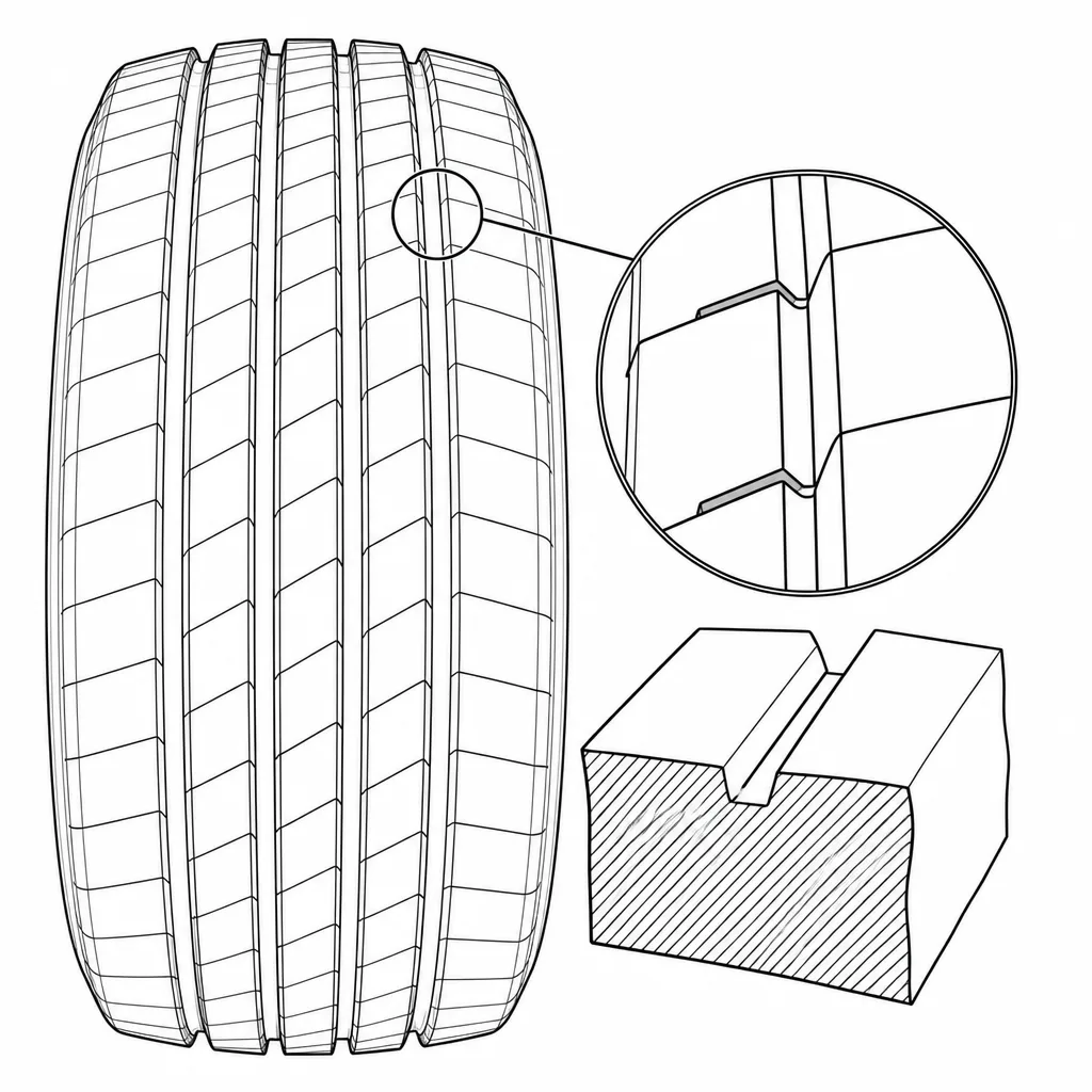 Schéma illustratif : Faible fraction de gomme découpée par les entailles