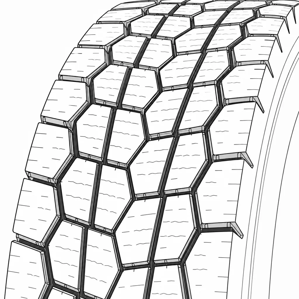 Schéma illustratif : Pavés polygonaux imbriqués et disposés en quinconce